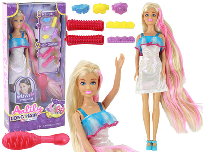 Boneca Anlily Cabelo Loiro Comprido com Penteados para Styling