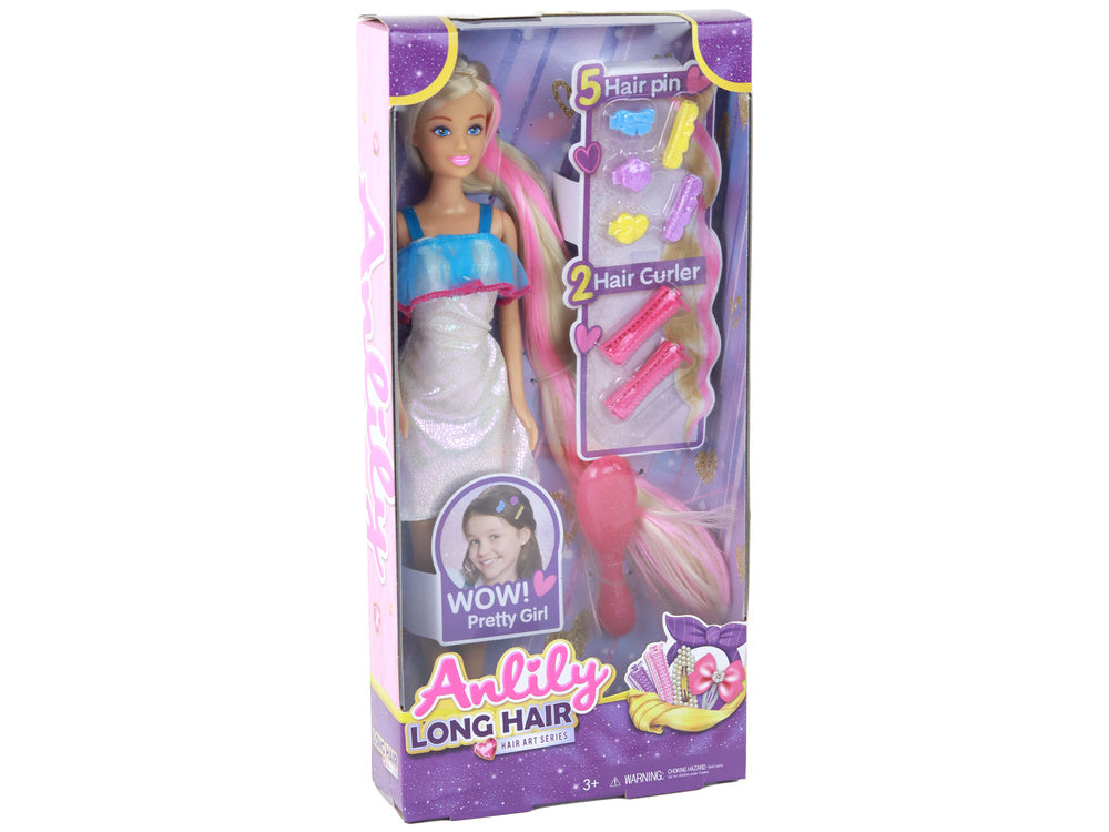 Boneca Anlily Cabelo Loiro Comprido com Penteados para Styling