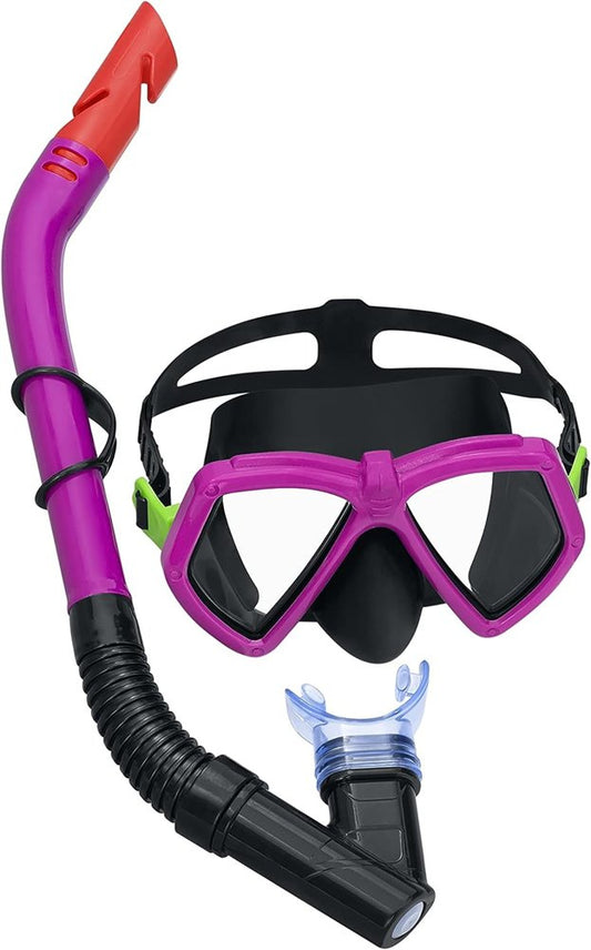 Conjunto de Mergulho Máscara com Tubo Rosa Bestway 24070