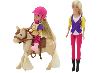 Conjunto Boneca Anlily com Criança e Pónei Quinta Equestre