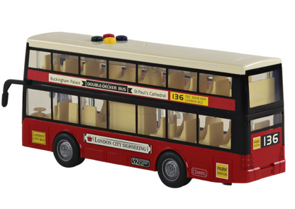 Autocarro Urbano de Dois Pisos com Luzes e Sons Vermelho 1:16