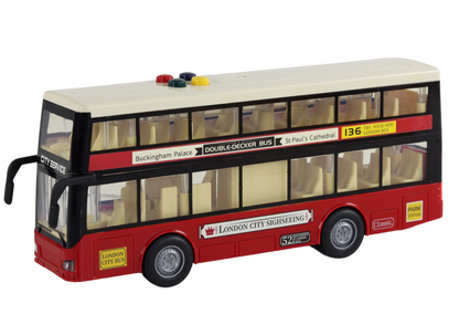 Autocarro Urbano de Dois Pisos com Luzes e Sons Vermelho 1:16