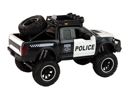 Veículo Todo-o-Terreno Raptor Polícia com Porta de Abrir Som e Luz