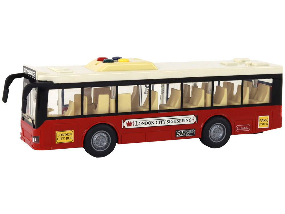 Autocarro Urbano a Pilhas com Luzes e Sons Vermelho 1:16