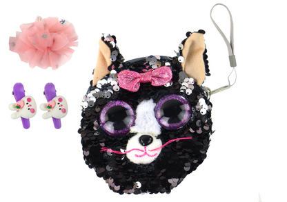 Conjunto Carteira e Botões de Punho para Menina Kitty 4 Peças