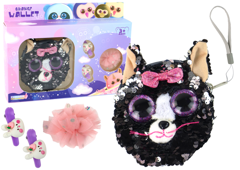 Conjunto Carteira e Botões de Punho para Menina Kitty 4 Peças