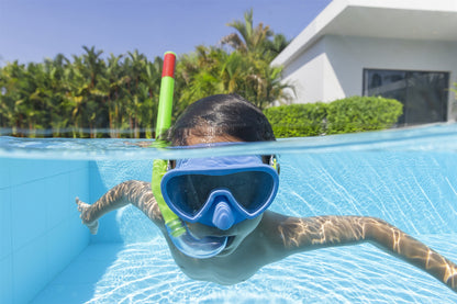 Máscara de Mergulho Verde e Azul com Snorkel Bestway 24036