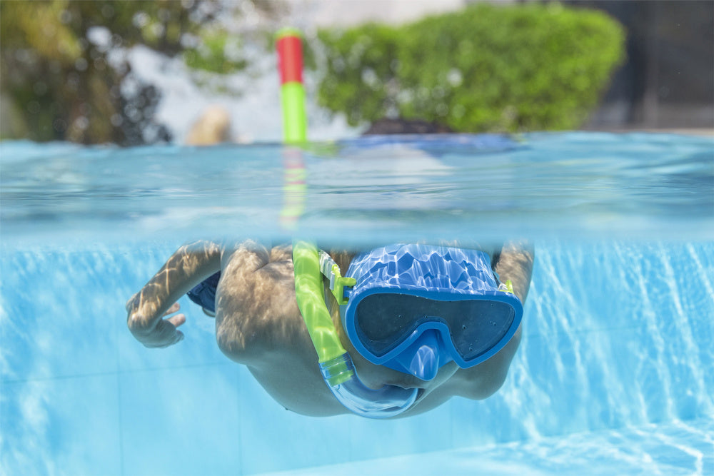 Máscara de Mergulho Verde e Azul com Snorkel Bestway 24036