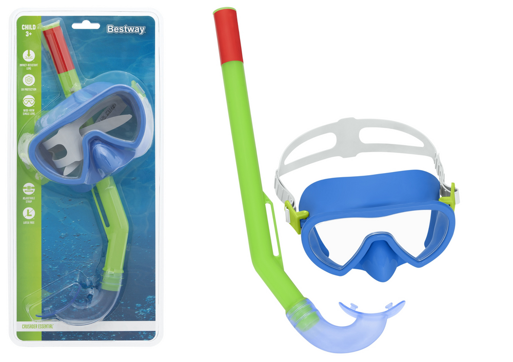 Máscara de Mergulho Verde e Azul com Snorkel Bestway 24036