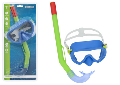 Máscara de Mergulho Verde e Azul com Snorkel Bestway 24036
