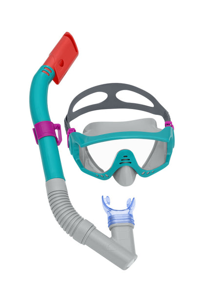Conjunto de Mergulho Máscara Snorkel e Barbatanas Azul Bestway 25020