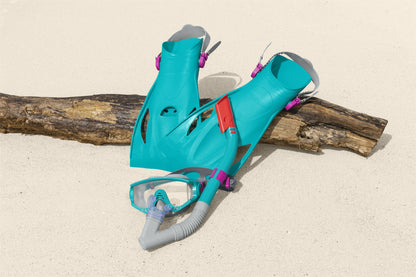 Conjunto de Mergulho Máscara Snorkel e Barbatanas Azul Bestway 25020