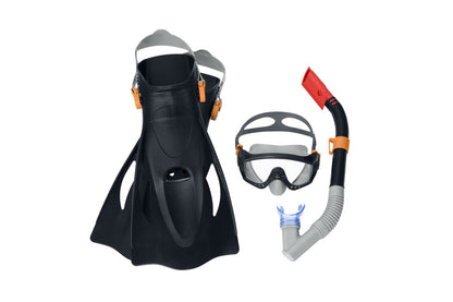 Conjunto de Mergulho Máscara Snorkel e Barbatanas Preto Bestway 25020