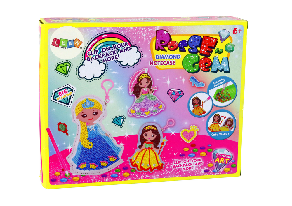 Conjunto DIY de Missangas com Porta-chaves Princesa de Bolso