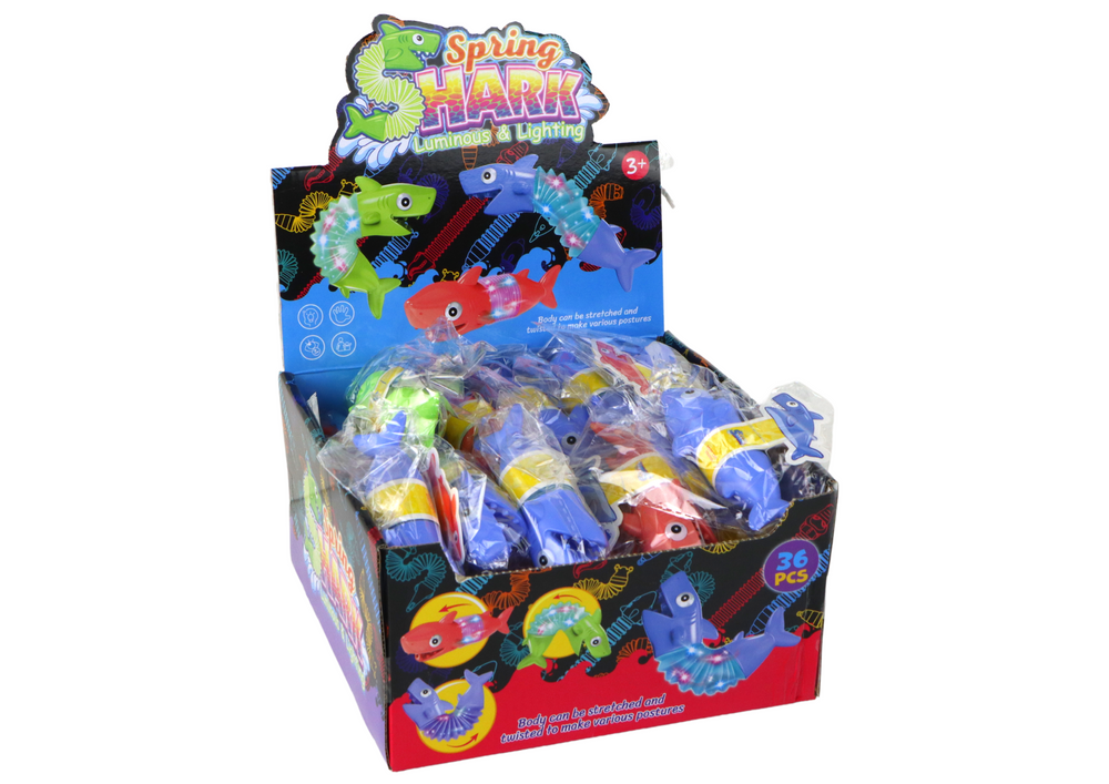 Tubo Pop Antisstress Luminoso Tubarão (1 unidade, sortido)