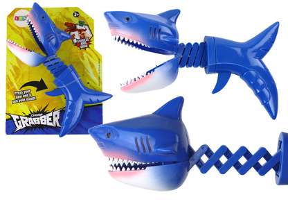 Brinquedo de Mordida Tubarão Azul com Mola