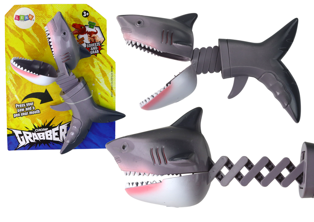 Brinquedo de Mordida Tubarão Cinzento com Mola