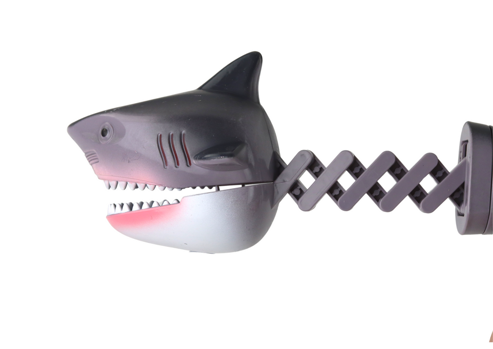 Brinquedo de Mordida Tubarão Cinzento com Mola