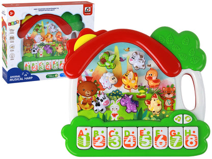 Órgão Piano com Animais para Aprender Inglês com Painel Educativo