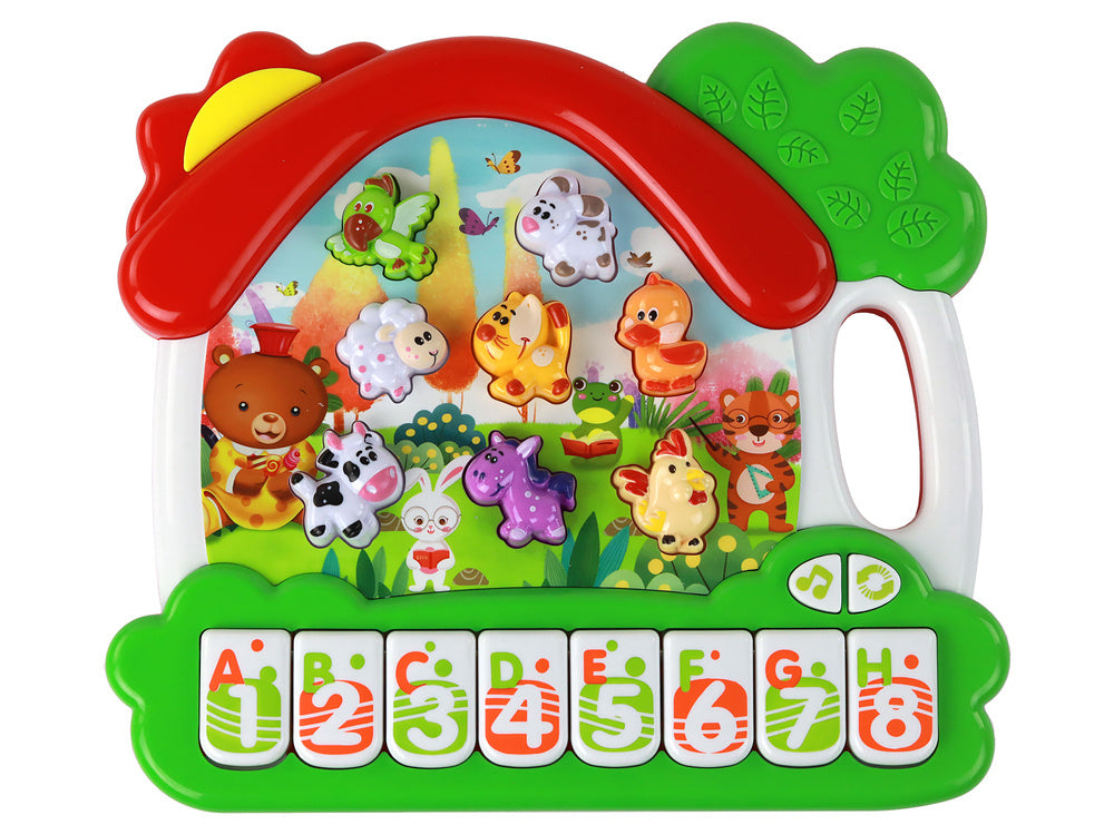 Órgão Piano com Animais para Aprender Inglês com Painel Educativo
