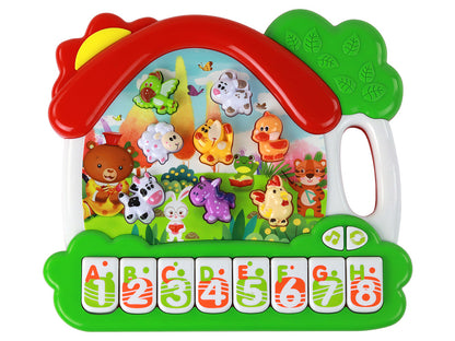 Órgão Piano com Animais para Aprender Inglês com Painel Educativo