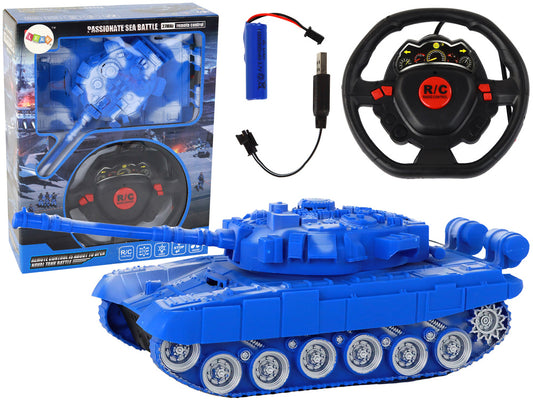 Tanque RC com Luzes e Som Azul 1:18 27MHz