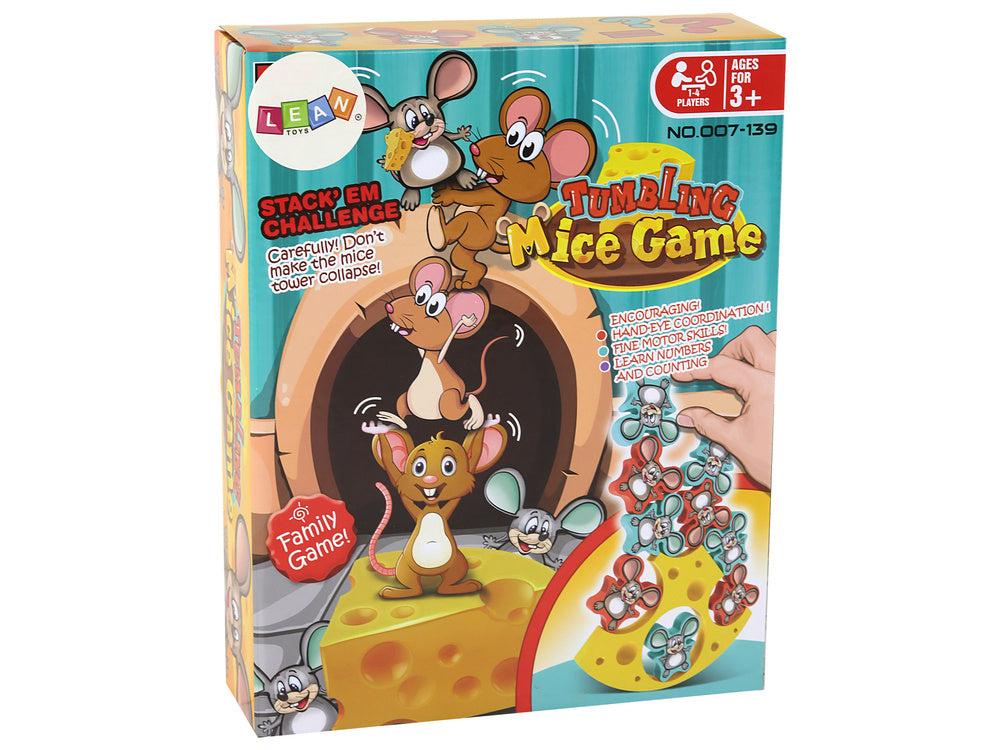 Jogo educativo ratos equilíbrio torre de queijo 12 peças