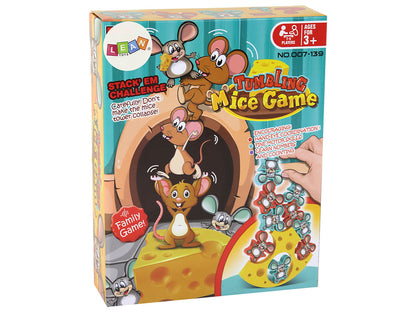 Jogo educativo ratos equilíbrio torre de queijo 12 peças