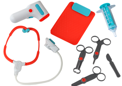 Conjunto médico infantil com carrinho acessórios raio-x ECG