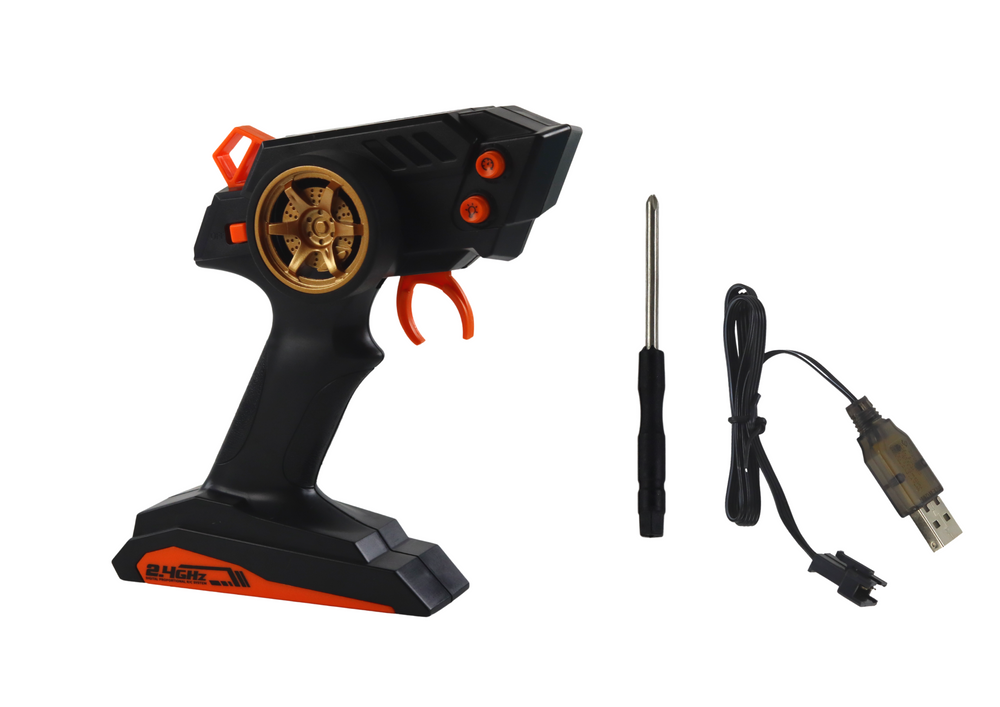Carro desportivo RC grande 1:10 turquesa e preto