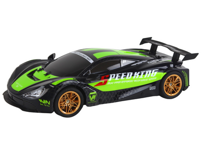 Carro desportivo RC grande 1:10 verde e preto