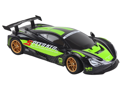 Carro desportivo RC grande 1:10 verde e preto