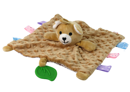 Peluche urso com manta mordedor e chocalho