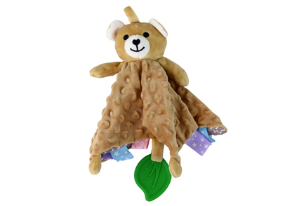 Peluche urso com manta mordedor e chocalho