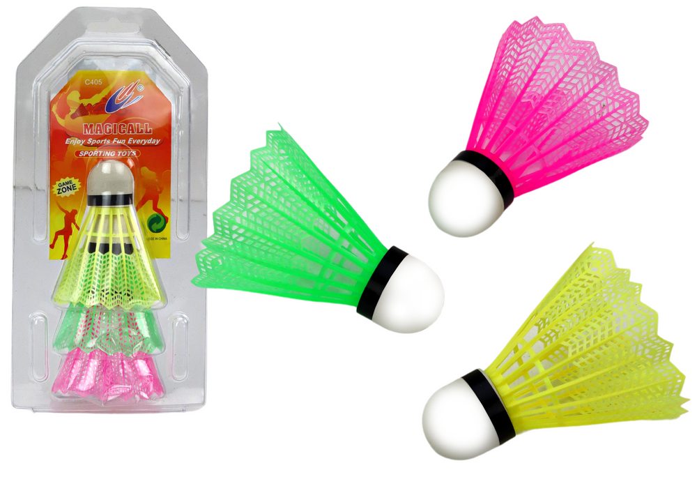 Conjunto 3 volantes badminton clássico colorido