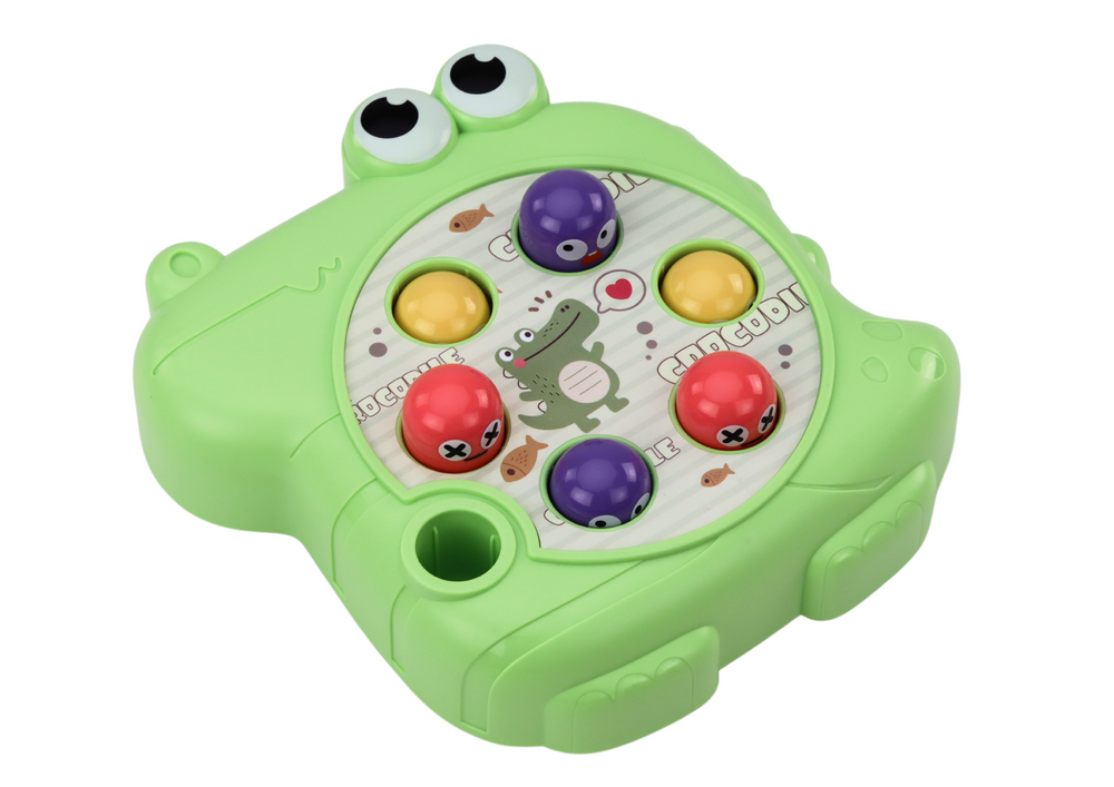 Jogo arcade bate no crocodilo com martelo verde