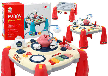 Mesa educativa interativa piano espaço vermelho