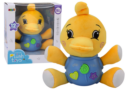 Peluche pato interativo amarelo com som 19 cm
