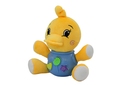 Peluche pato interativo amarelo com som 19 cm