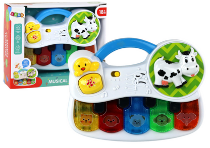 Piano infantil animais com luzes e sons