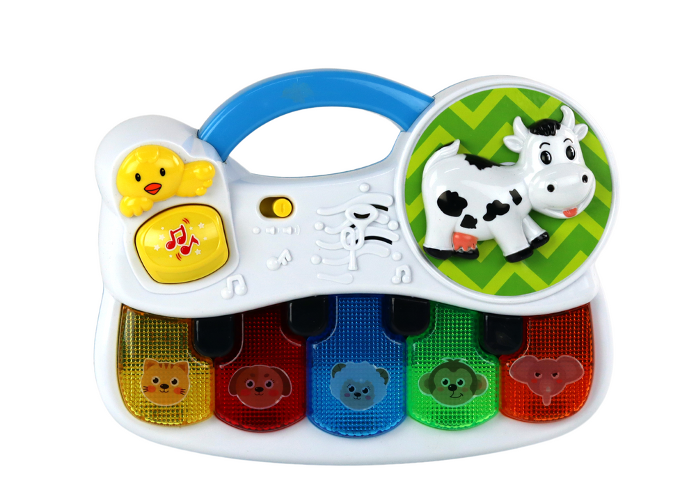 Piano infantil animais com luzes e sons