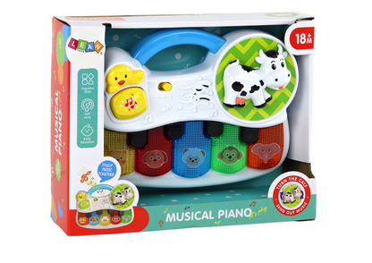 Piano infantil animais com luzes e sons