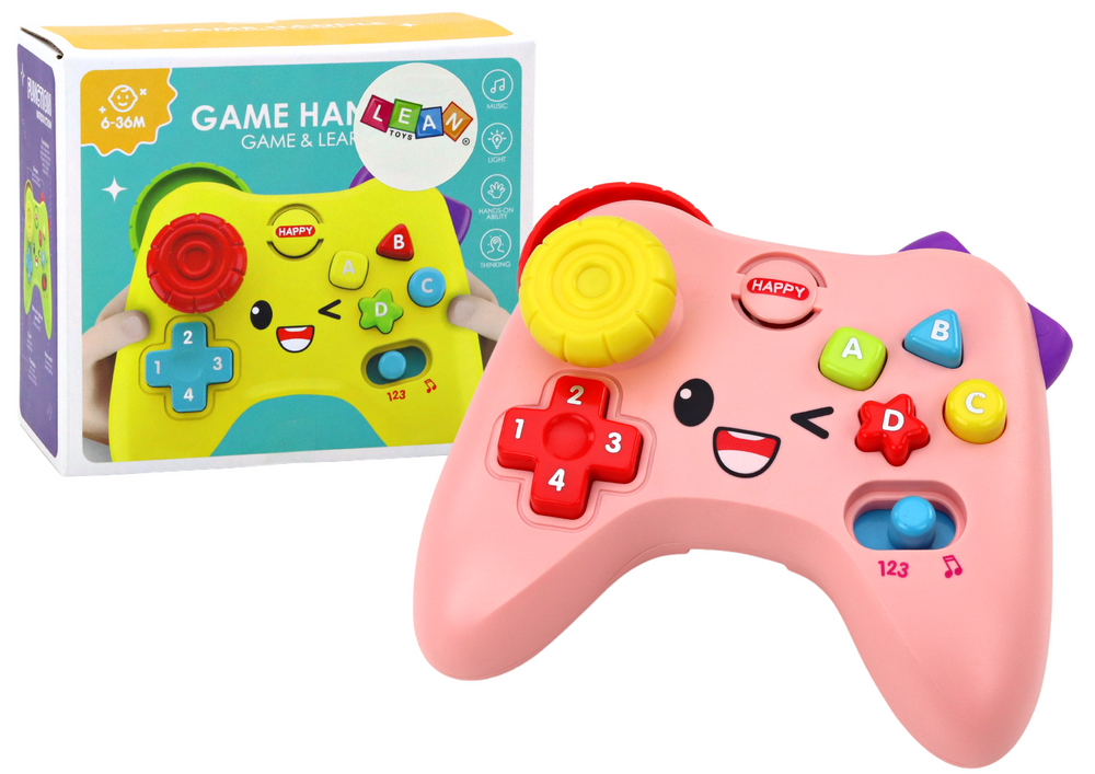 Tablet educativo interativo rosa com luzes e sons