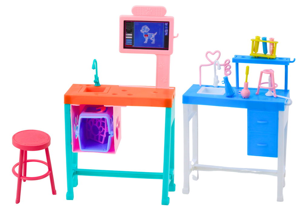 Boneca Veterinária com Mesa de Exame e Animais