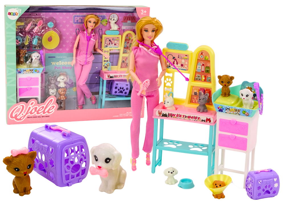 Boneca Veterinária com Pet Shop e Animais