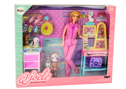 Boneca Veterinária com Pet Shop e Animais