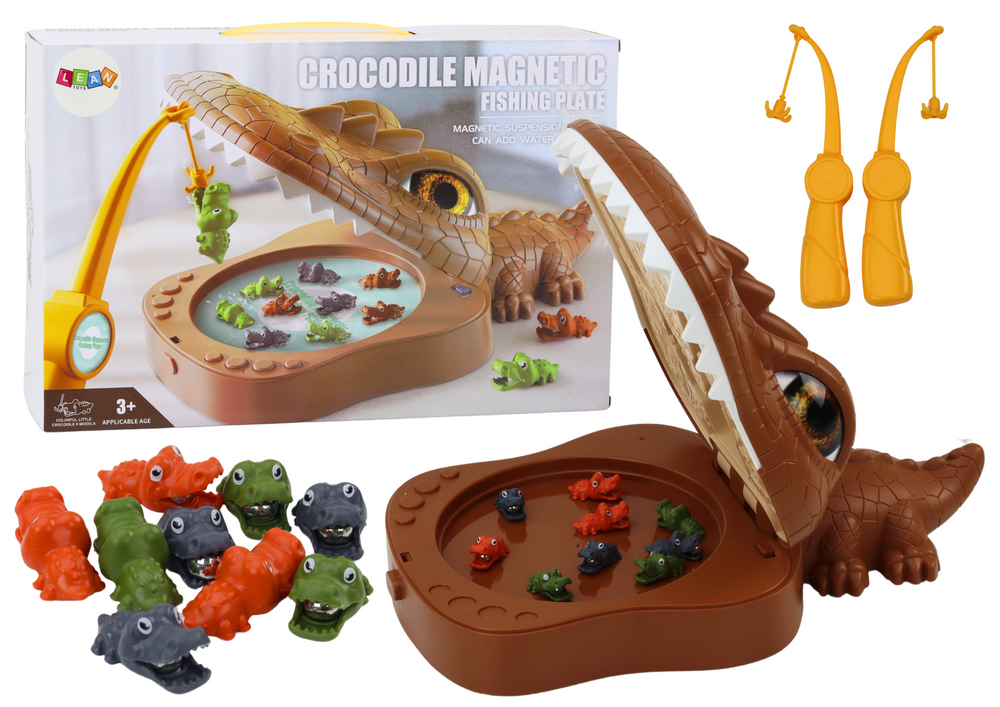 Jogo pesca magnético crocodilo castanho