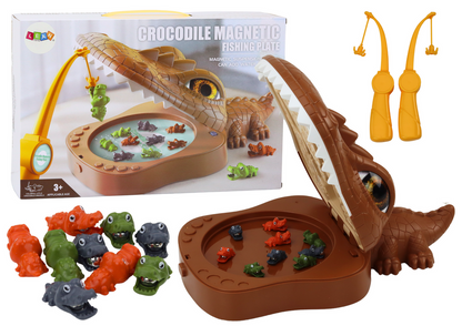 Jogo pesca magnético crocodilo castanho