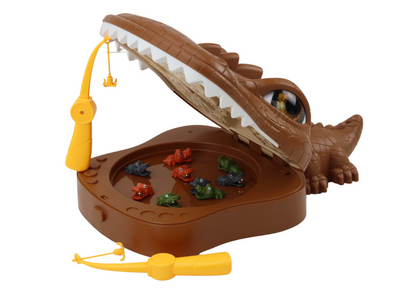 Jogo pesca magnético crocodilo castanho