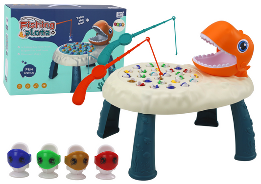 Jogo pesca dinossauro mesa laranja